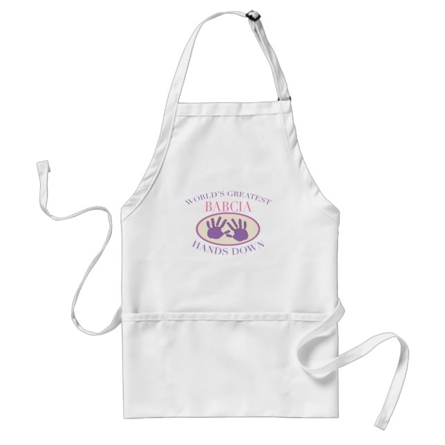 Best Babcia Hands Down T-shirt Adult Apron (Front)