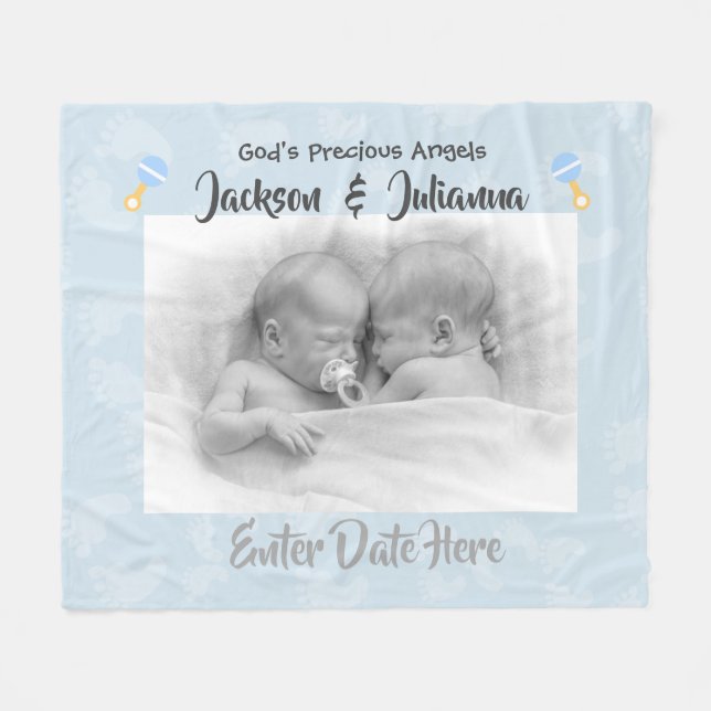 Best Baby Gifts for Twins - Personalized Blanket (Front (Horizontal))