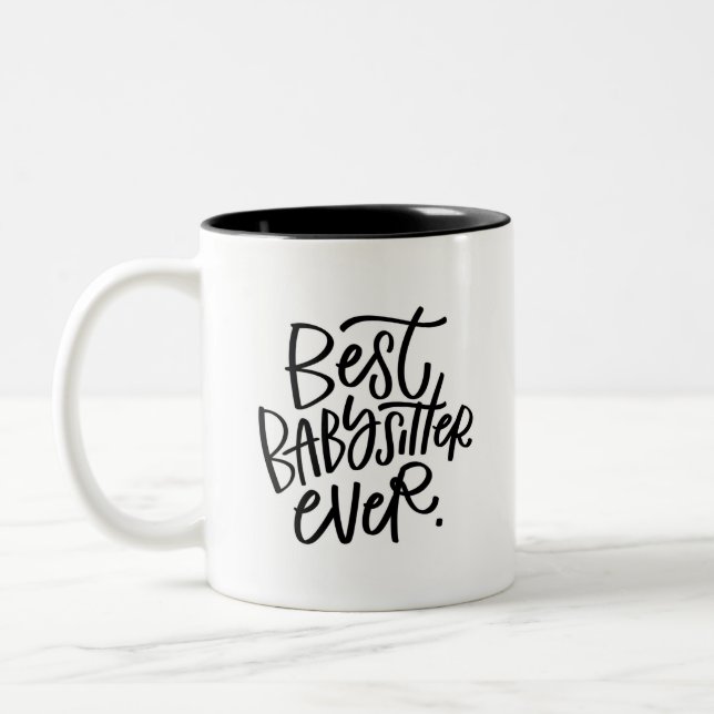 Best Babysitter Ever Two-Tone Coffee Mug (Left)