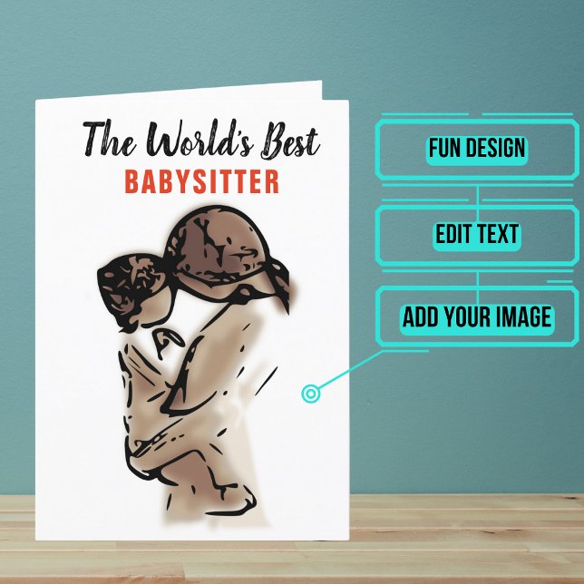 Best Babysitter Letterpress Thank You Card (Show your babysitter that you dearly appreciate her.)