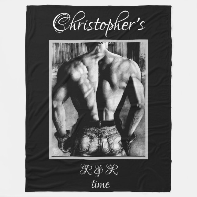 Best Back Fine Art Sketch Personalized Name Cool  Fleece Blanket (Front)