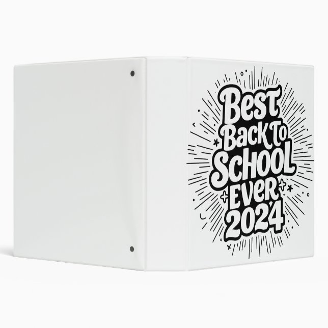 Best Back To School Ever 2024 Design 3 Ring Binder (Background)