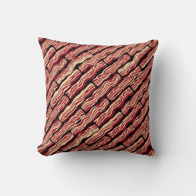 Best Bacon Pattern Throw Pillow (Front)