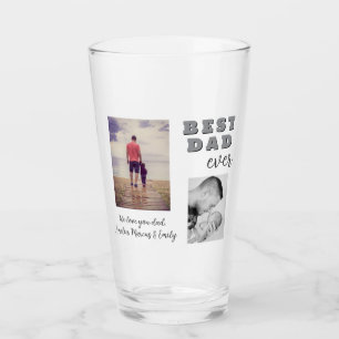 Best Bad Ever Father`s Day 2 Photo Collage Glass