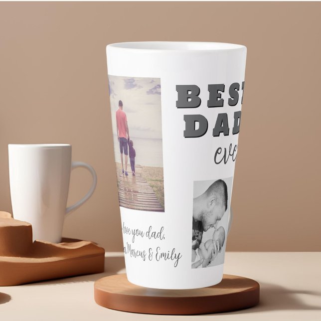 Best Bad Ever Father`s Day 2 Photo Collage Latte Mug (Creator Uploaded)