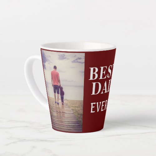 Best Bad Ever Fathers Day 2 Photo Collage Red Latte Mug
