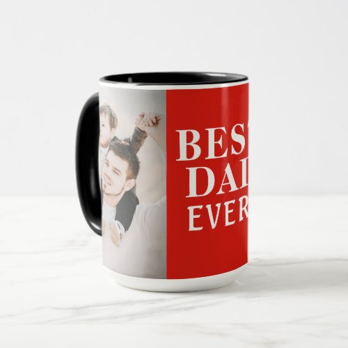 Best Bad Ever Fathers Day 2 Photo Collage Red Mug