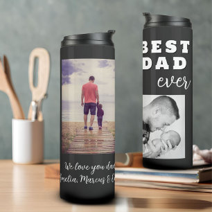 Best Bad Ever Father`s Day 2 Photo Collage Thermal Tumbler