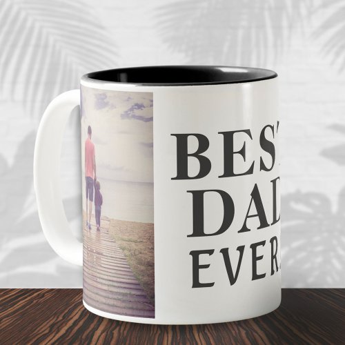 Best Bad Ever Fathers Day 2 Photo Collage Two_Tone Coffee Mug