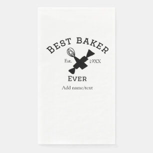 Best baker ever add name text baking est year cook paper guest towels