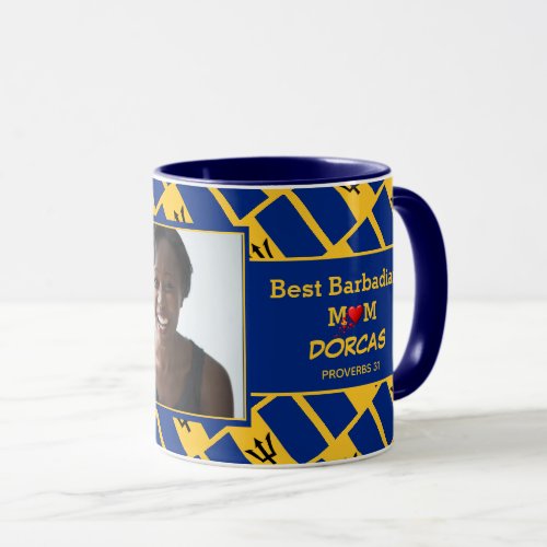 BEST BARBADIAN MUM Custom Barbados Flag Photo Mug