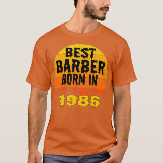 Best Barber Born In 1986 Birthday Vintage T-Shirt