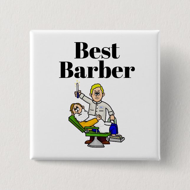 Best Barber Button - Giving A Shave (Front)