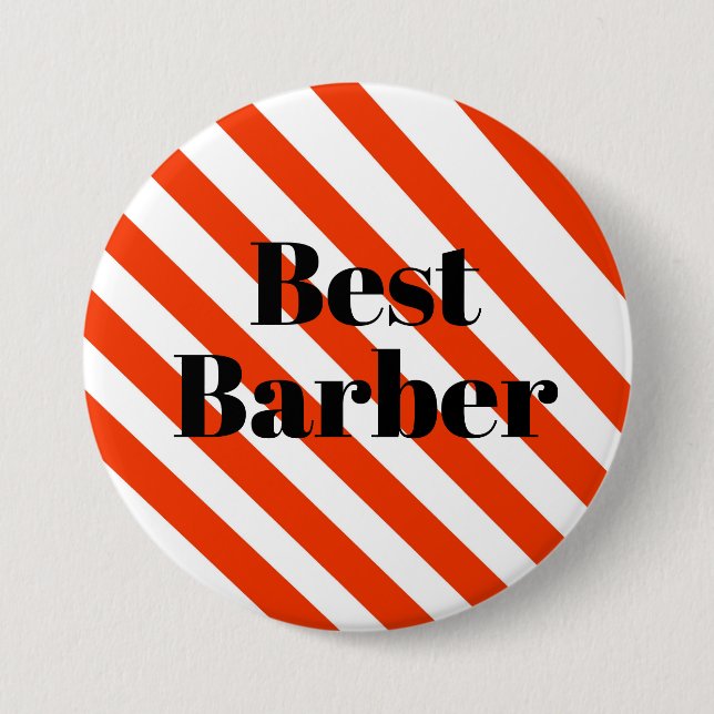 Best Barber Button - Pole Stripes (Front)