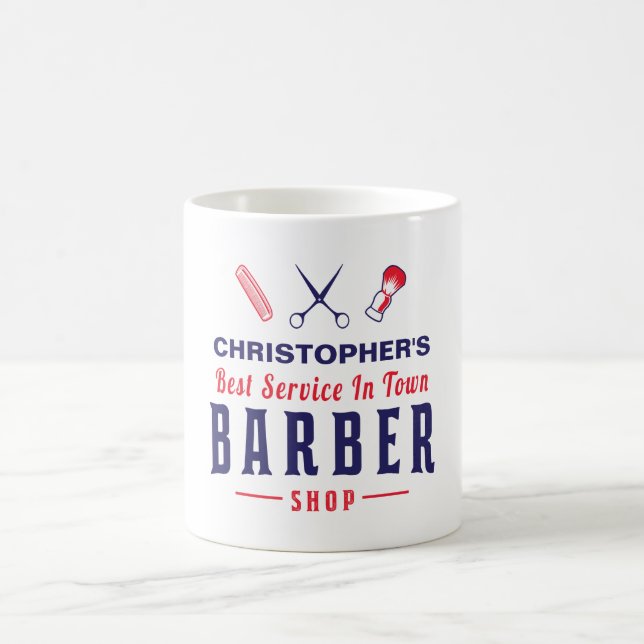 Best Barber Retro Vintage Monogram Coffee Mug (Center)