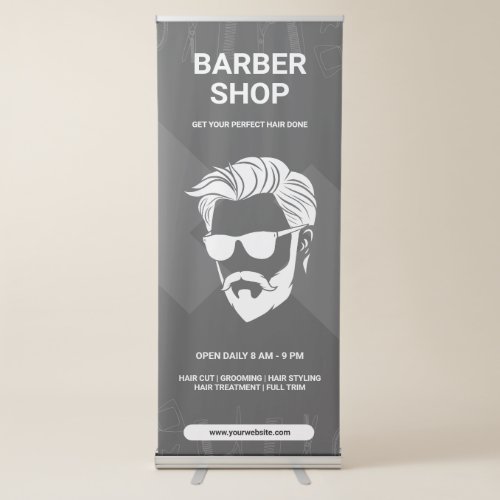 Best Barber Shop Vertical Retractable Banner