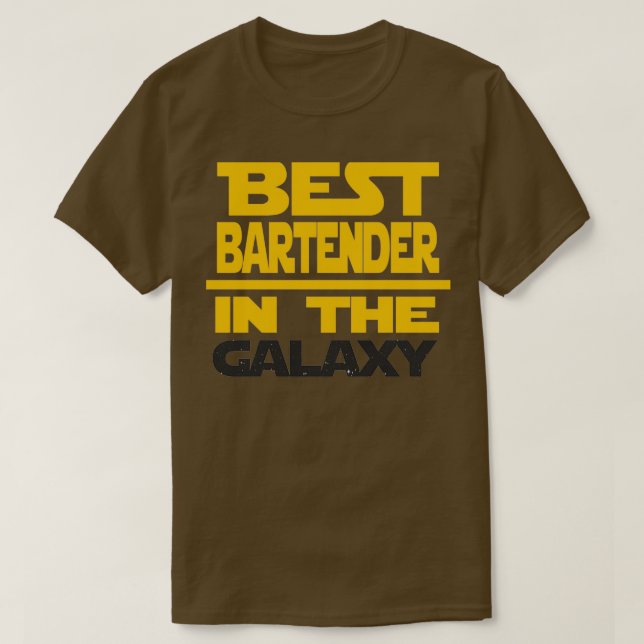 Best Bartender In The Galaxy Funny Gift T-Shirt (Design Front)