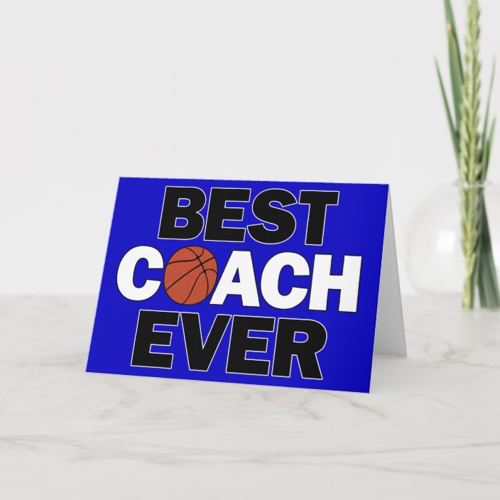 Best Basketball Coach Ever Custom Color Greeting Thank You Card