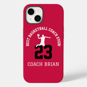 Best Basketball Coach Ever Red Sports Team Jersey  Case-Mate iPhone 14 Case