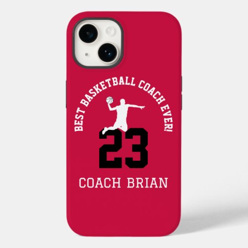 Best Basketball Coach Ever Red Sports Team Jersey  Case_Mate iPhone 14 Case