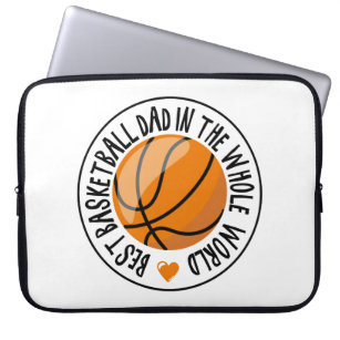 Best Basketball Dad Black Orange Father's Day Gift Laptop Sleeve