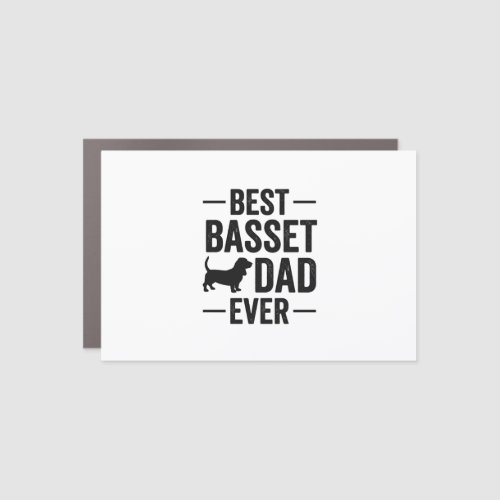 Best Basset Dad Ever Vintage Engraving Dog Shirt D Car Magnet