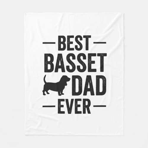 Best Basset Dad Ever Vintage Engraving Dog Shirt D Fleece Blanket