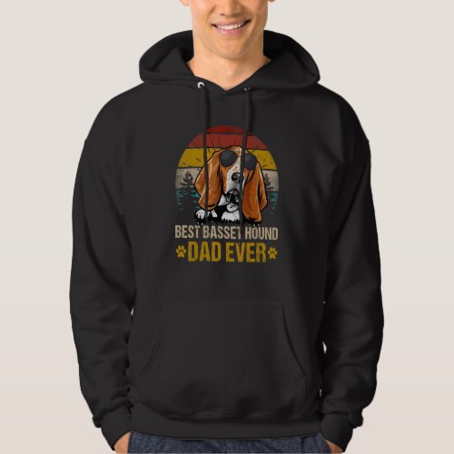 Best Basset Hound Dad Ever Vintage Dog Hoodie