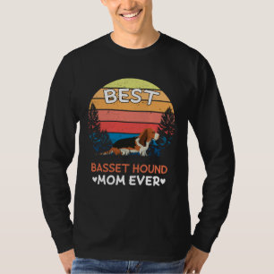 Best Basset Hound Mom Ever Retro Vintage T-Shirt