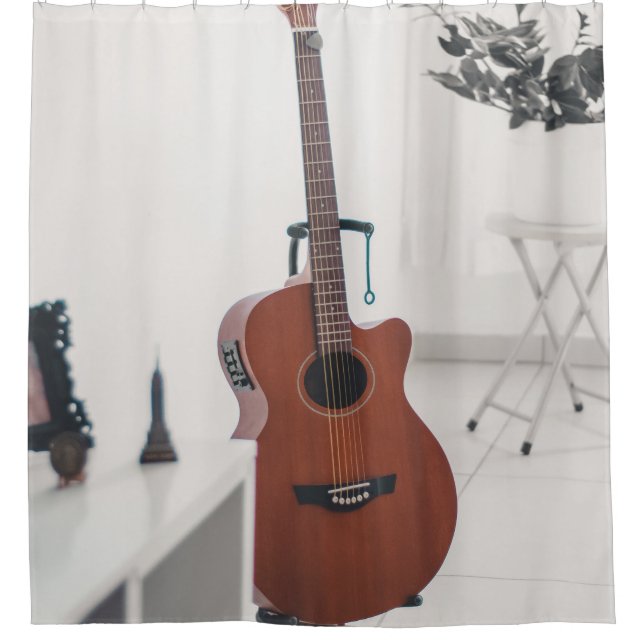 Best Bassist Gift Shower Curtain (Front)