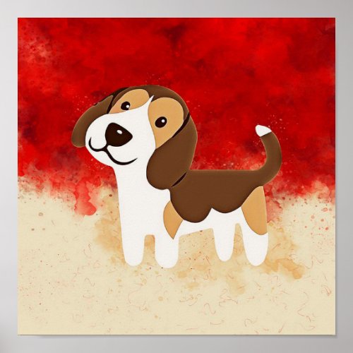 Best Beagle Art Gift  Cute Dog Pictures Poster