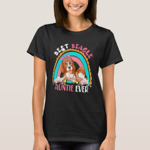 Best Beagle Auntie Ever Cute Rainbow Flowers Dog T-Shirt