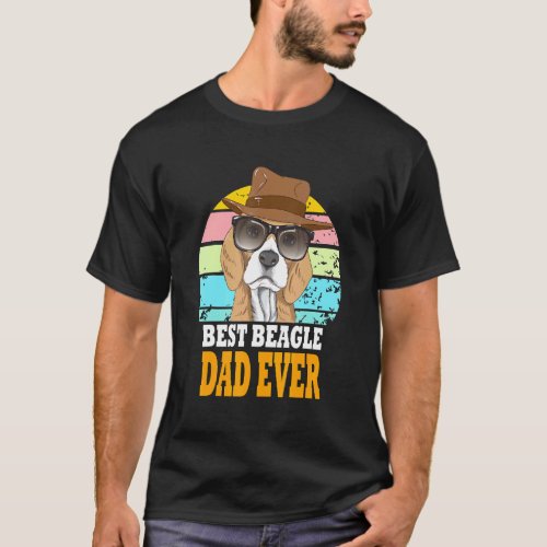 Best Beagle Dad Ever Dogs Retro Puppy Sunglasses H T_Shirt