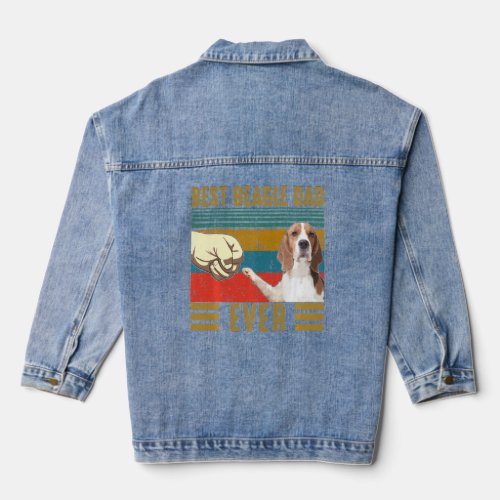 Best Beagle Dad Ever Retro Vintage Beagle Fathers  Denim Jacket