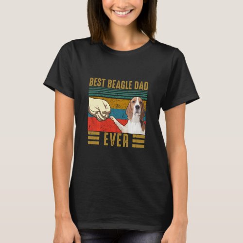 Best Beagle Dad Ever Retro Vintage Beagle Fathers  T_Shirt