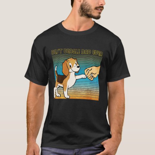 Best Beagle Dad Ever T_shirt retro design