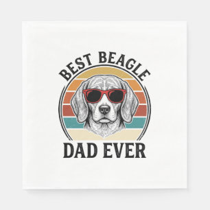 Best Beagle Dad Ever Vintage Beagle Shirt Design_1 Napkins