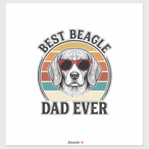 Best Beagle Dad Ever Vintage Beagle Shirt Design_1 Sticker