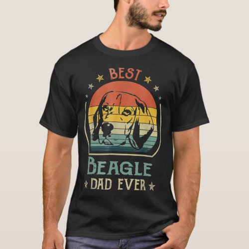 Best Beagle Dad Ever Vintage Fist Bump Funny Dog L T_Shirt