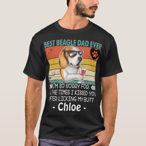 Best Beagle Dad Funny Dog Dad Personalized Dog Dad T_Shirt
