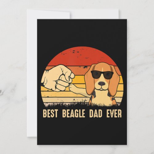 Best Beagle Dog Dad Ever Retro Gift For Beagle Dad Announcement