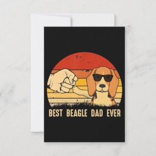 Best Beagle Dog Dad Ever Retro Gift For Beagle Dad RSVP Card