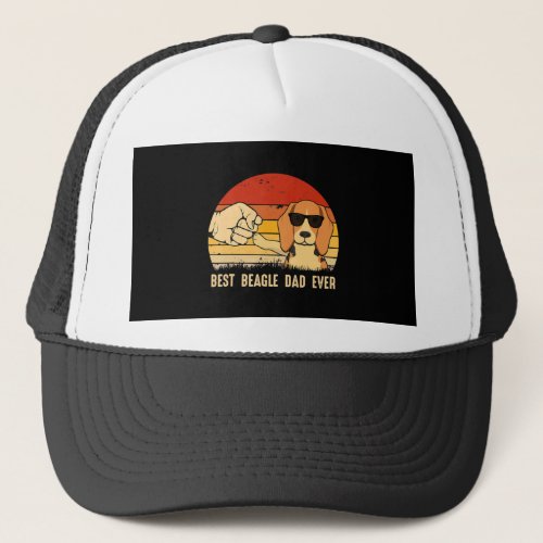 Best Beagle Dog Dad Ever Retro Gift For Beagle Dad Trucker Hat