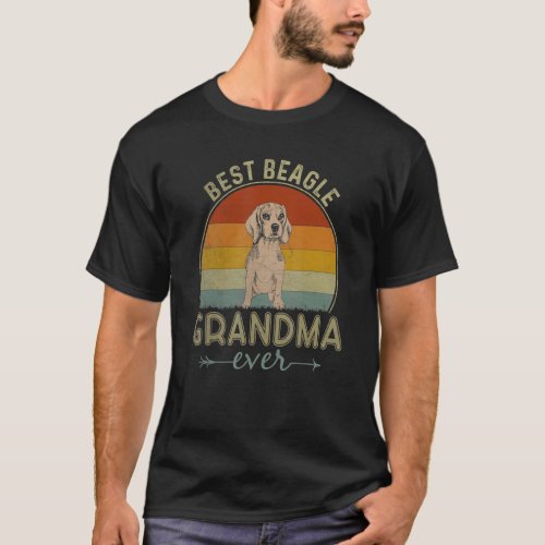 Best Beagle Dog Grandma Ever Retro  Mothers Day T_Shirt