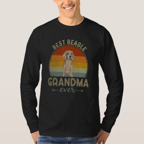 Best Beagle Dog Grandma Ever Retro  Mothers Day T_Shirt