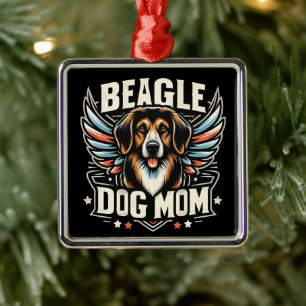 Best Beagle Dog Mom Ever - Beagle Dog Lover Gift Metal Ornament