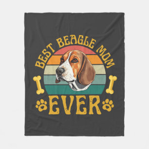 Best Beagle Mom Ever, Funny Beagle Dog Canine Fleece Blanket
