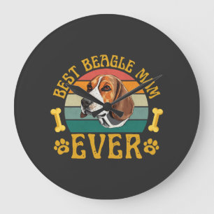 Best Beagle Mom Ever, Funny Beagle Dog Canine Large Clock