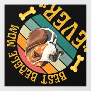 Best Beagle Mom Ever, Funny Beagle Dog Canine Wall Decal