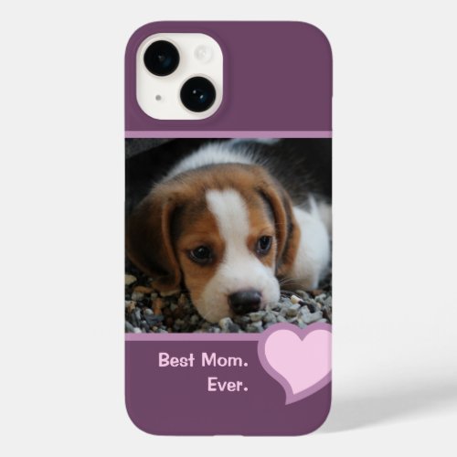 BEST BEAGLE MOM EVER PINK PURPLE PET DOG PHOTO  Case_Mate iPhone 14 CASE